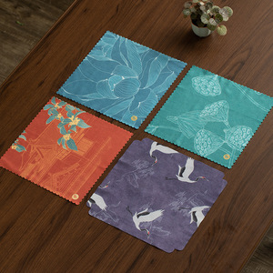 Serviette de thé en velours suédé Oogishido, absorbante, design plat, pour accessoires de cérémonie du thé, origine Dehua, printemps 2026 - Product Image 2