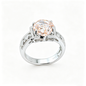 <span class=keywords><strong>Anello</strong></span> da Donna DK <span class=keywords><strong>con</strong></span> Diamante Rosa Coltivato in Laboratorio e Pietre Laterali, Taglio Cushion in <span class=keywords><strong>Argento</strong></span> <span class=keywords><strong>925</strong></span>, Direttamente dalla Fabbrica, Ideale per Regali di Nozze - Product Image 3