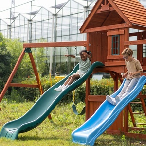 Jouet extérieur pour enfants Playhouse en bois aire de jeux extérieure ensemble de balançoire en bois - Product Image 3