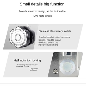 2025 באיכות גבוהה סגסוגת אלומיניום ברזל דלת מנעול משולב כרטיס חכם מפתח גישה חם מכירת סיסמת עיצוב קלאסי - Product Image 5