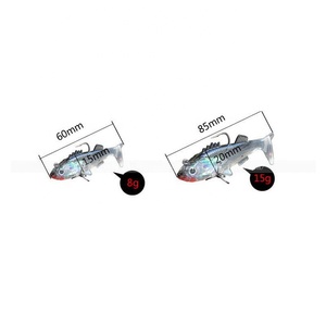 Howell BQY 03 OEM 75mm 3in 15g Appât souple artificiel en forme de poisson 5 couleurs Sea Bass Jig Head Hook T-Tail Factory PVC pour River Lake - Product Image 5