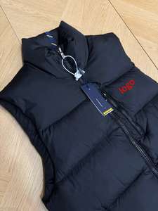 Классический мужской жилет-пуховик без рукавов с вышивкой, водоотталкивающий, дизайнерский, зимний, черный - Product Image 5