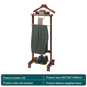 Perchero de madera para sala de estar de Hotel de alta calidad, perchero para traje de pie, Perchero de madera roja - Product Image 3