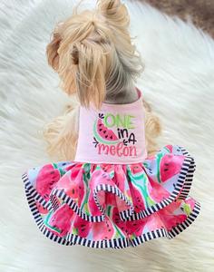 Vestido de Arnés para Perro, Vestido de Sandía Personalizado con <span class=keywords><strong>Nombre</strong></span> Bordado, Vestido de Boda para Perro Rosa, <span class=keywords><strong>Ropa</strong></span> de Cumpleaños para Perro - Product Image 2