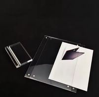 Porte-panneaux magnétique en acrylique A4 A5 A6, cadre photo de bureau transparent en forme de L pour menu, étiquette de prix, carte de visite