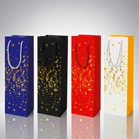 Luxuriöse Weinflaschen-Verpackungstasche mit Laminierung Schwarze Papier-Geschenktasche für Wein & Champagner Option für Individuelles Logo