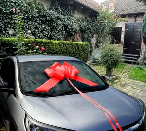 Arco de cinta de 23 pulgadas, papel de regalo de plástico, lazo grande gigante para decoración de coche y puerta