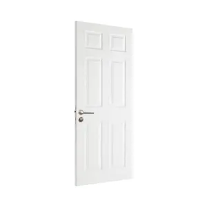American Smooth Surface White Primed 6 Panel HDF Moulded Door For Apartment