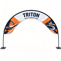 Arche de drapeau en fibre de verre personnalisée TRITON Source Factory avec mât réglable pour affichage extérieur lors de courses
