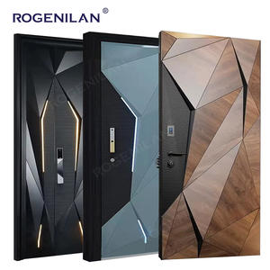 Rogenilan Porte d'<span class=keywords><strong>entrée</strong></span> en aluminium pour maisons Portes d'<span class=keywords><strong>entrée</strong></span> extérieures Porte principale avec serrure électronique - Product Image 1