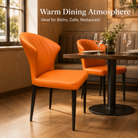 Moderner Italienischer Esszimmerstuhl mit Strukturierter Rückenlehne und Metallbeinen für Zuhause oder Hotel