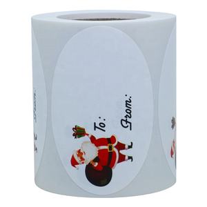 Hybsk 2x3 pulgadas Papá Noel Etiquetas de regalo grabables Pegatinas 300 Etiquetas adhesivas en un rollo - Product Image 4