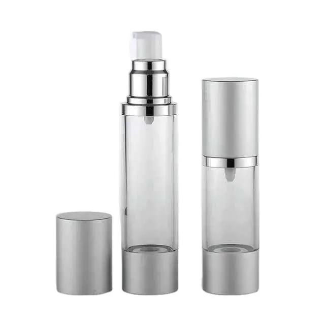 Airless เซรั่มรองพื้นครีมขวดทองเงิน Rose Gold หรูหราพร้อมปั๊มสุญญากาศ 15ml 30ml 50ml เครื่องสําอางพิมพ์หน้าจอ