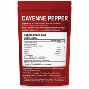 Gélules de Poivre de Cayenne OEM ODM 12-en-1, Certifiées GMP et Halal, 240 Comprimés, Équivalent Herbal 3000mg - Product Image 3