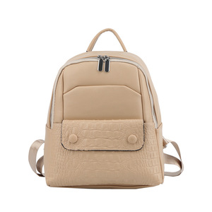 Zaini in Pelle PU all'Ingrosso con Motivo Coccodrillo Irregolare, Zaino da Viaggio Monocolore per Scuola e Università, Borse per Ragazze - Product Image 2