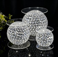 Kristallkugel Metall-Tortenständer mit Acrylbasis, Mehrstöckiges Dessert-Präsentationsregal für Hochzeit Party Bankett Tischdekoration