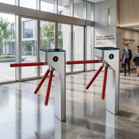 Tourniquet anti-panique à bras tombant en acier inoxydable 304 épais pour entrée de bâtiment de bureaux