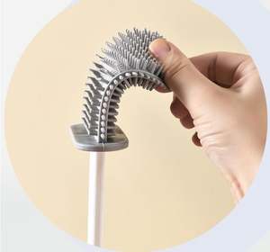 Ensemble de <span class=keywords><strong>brosse</strong></span> de toilette en silicone <span class=keywords><strong>suspendu</strong></span> avec support mural et plongeur - Product Image 2