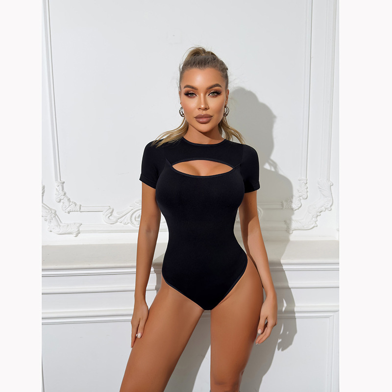 Tummy-Control Seamless Shapewear Bodysuit (Z677302): side profile showing zones and edge stability