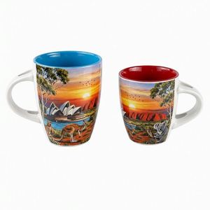 Ensemble de tasses à café en céramique personnalisées avec emballage cadeau Souvenir australien 2/4 pièces Tasses de voyage personnalisées - Product Image 1