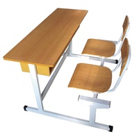 Meubles d'école primaire, ensemble de table et de chaise double pour deux personnes, table de lecture pour élèves, table et chaise d'éducation