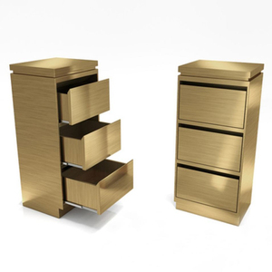 Carrito de Herramientas de Peluquería de Lujo, Dorado, de Acero Inoxidable, con 3 Cajones, Carrito de Salón para Peluquería - Product Image 1