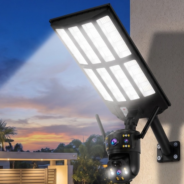 500W 800W Super Bright LED Solar Street Light With CCTV Camera Integrated Outdoor Security Lamp for Road Garden Wall Lighting