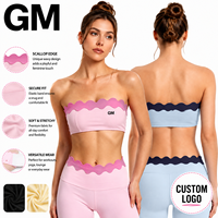 Nouveau soutien-gorge de sport bandeau GM pour femme, extensible, doux, avec logo personnalisé, bords contrastants festonnés, idéal pour l'été et le fitness en extérieur