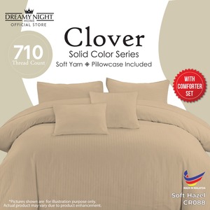 Juego de Edredón Clover King, Sólido, Liso, 710 Hilos, Microfibra, 5 Piezas, Ropa de Cama Ultra Suave con Sábana Ajustable, Fundas de Almohada y Protector de Colchón - Product Image 3