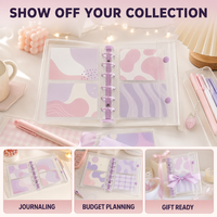Classeur A7 pour photocards Kpop, 6 anneaux, en PVC transparent, mini album rechargeable pour cartes photo, avec double fermeture à pression