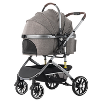 Poussette pliable pour animaux de compagnie en aluminium, détachable, avec 4 roues