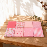 Lot de 8 carrés de tissu rose coloré et lisse pour patchwork et quilting, idéal pour le bricolage et les travaux de couture à la main