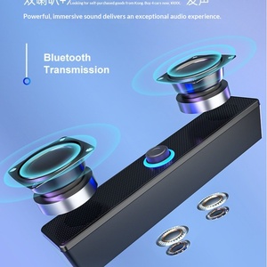 Barra de Sonido con Cable Bluetooth, Altavoz para el Hogar y Escritorio, Altavoz Estéreo con Bajos Dobles para Computadora - Product Image 4