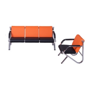 Factory Wholesale Price Silver <b>Salon</b> Waiting Chair Long Chair Multi-chair Waiting Sofa Hall Waiting Sofa - Product Image 5