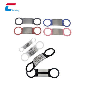 Silicona grabada personalizada con etiquetas de identificación de mascotas de perro de metal Etiquetas de collar en blanco para grabado láser Código QR - Product Image 3