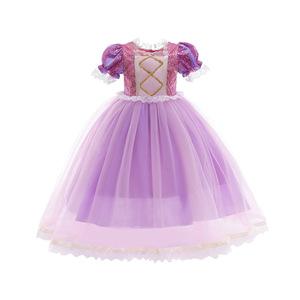 Vestido de Princesa con Mangas Abullonadas para Niñas, Disfraz de TV y Películas, Vestido de Elsa para Cumpleaños y Halloween, Venta al Por Mayor - Product Image 6