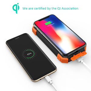 Banco de Energía <span class=keywords><strong>Solar</strong></span> Impermeable de 10000mAh, Portátil, con Doble USB, Carga Rápida de 20W, Batería de Litio-Polímero, Carga Inalámbrica, Micro USB - Product Image 2