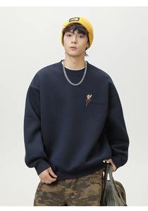 Felpa con <span class=keywords><strong>cappuccio</strong></span> a maniche lunghe pesante <span class=keywords><strong>senza</strong></span> <span class=keywords><strong>cappuccio</strong></span> ricamato da <span class=keywords><strong>uomo</strong></span> autunno Casual Slim Fit <span class=keywords><strong>felpe</strong></span> di marca in pile di cotone - Product Image 4