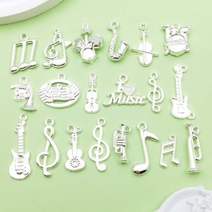 Silver Alloy Musical Instrument Charms For DIY Jewelry Making Pendant Accessories Unisex Everyday Wear - Product Image 1