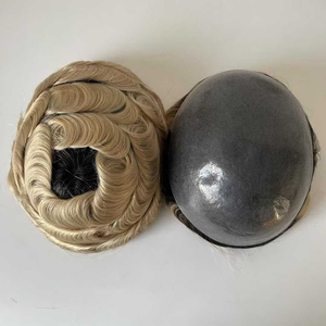 <span class=keywords><strong>Prótesis</strong></span> Capilar India T1B/60 de Base PU, Ombre Negro con Rubio, Sistema de Reemplazo de Cabello, Parche Capilar, Peluca Humana <span class=keywords><strong>para</strong></span> <span class=keywords><strong>Hombres</strong></span> - Product Image 2