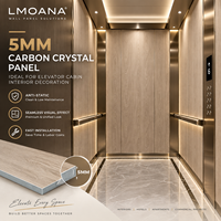 Panneau mural moderne en cristal de carbone imperméable de 5 mm, antistatique, pour la décoration intérieure des cabines d'ascenseurs, panneau d'ascenseur