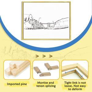 Fournitures d'art, cadre en <span class=keywords><strong>bois</strong></span> <span class=keywords><strong>pour</strong></span> toile DIY avec une profondeur de 1,6 cm, décoration murale artistique, cadre flottant <span class=keywords><strong>pour</strong></span> toiles de 20*30 cm - Product Image 4