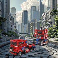 Optimus Pr1me Jeu de blocs de construction éducatifs Gyroscope de combat télécommandé Modèle en plastique Jouet pour chemin de programmation à la vapeur