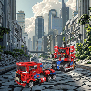 Optimus Pr1me Juego de bloques de construcción educativos Control remoto Giroscopio de batalla Modelo de juguete de plástico para ruta de programación de vapor - Product Image 4