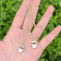 CH-LAP2067 Mini pendentif fleur émaillée en cuivre plaqué or, composant de collier DIY avec petite incrustation de perles, vente en gros