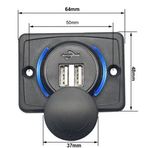 Toptan 12V 24V yüzey paneli dağı çift 3.1A araba koltuğu USB şarj aleti otobüs için - Product Image 2