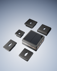 Lumières de jardin solaires IP65 5x5 poteau de clôture et pilier de porte colonnes d'éclairage LED décoratives avec lumière blanche chaude capuchon solaire étanche - Product Image 6
