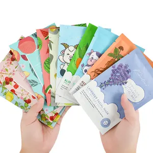 Best Selling Private Label Fruit Plant Face Mask 10 Flavors Facial Whitening Moisturizing Acne Anti-Aging Face Sheet Mask
