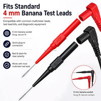 Sondes de test pour multimètre, sondes arrière avec prise banane 4 mm, pointe fine 0,7 mm, plusieurs couleurs, pour tests électriques automobiles