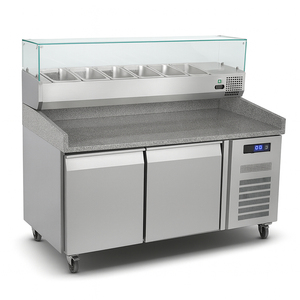 Équipement de cuisine commerciale, table de travail en acier inoxydable avec congélateur, refroidisseur de table, table de préparation pour sandwichs, pizzas, réfrigérateur - Product Image 1